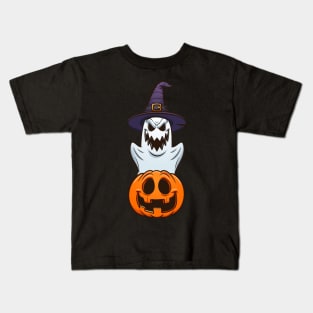 Halloween ghost and pumpkin Kids T-Shirt